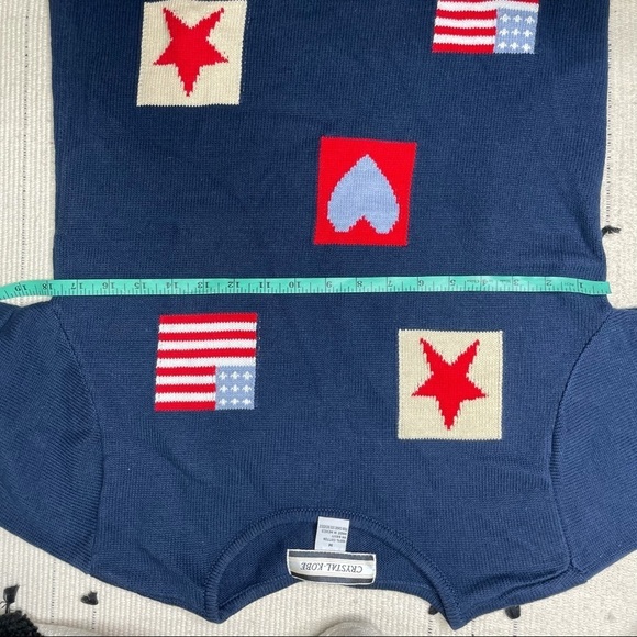 Vintage Crystal Kobe Knit American Flag Sweater - Picture 3 of 5
